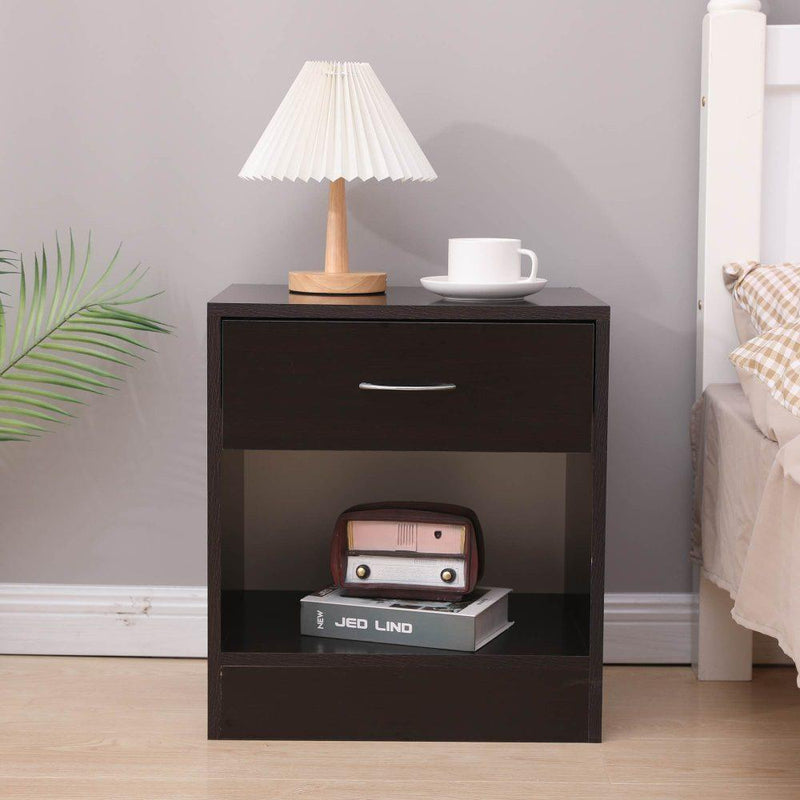 Dandi Bedside Table Nightstand with Drawer Set of 2 Brown - John Cootes