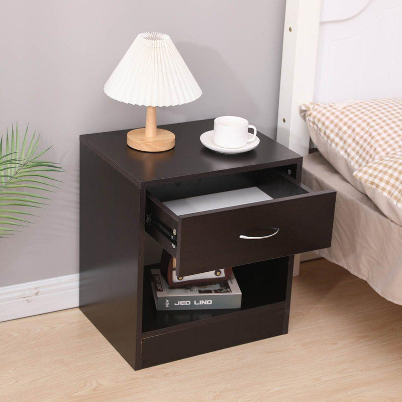 Dandi Bedside Table Nightstand with Drawer Set of 2 Brown - John Cootes