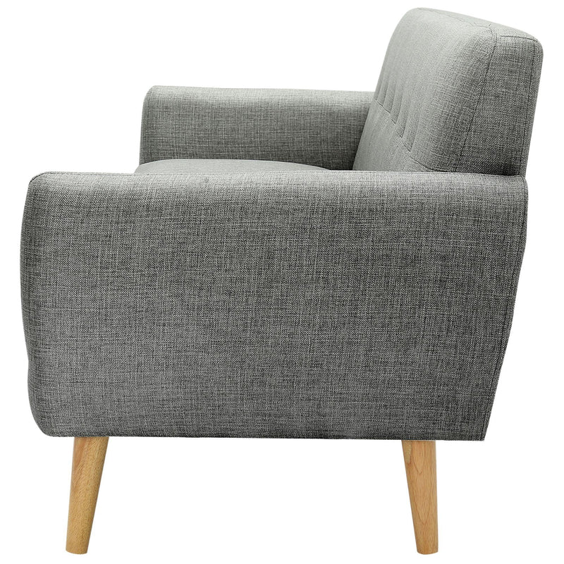 Dane 3 + 1 + 1 Seater Fabric Upholstered Sofa Armchair Lounge Couch - Mid Grey - John Cootes