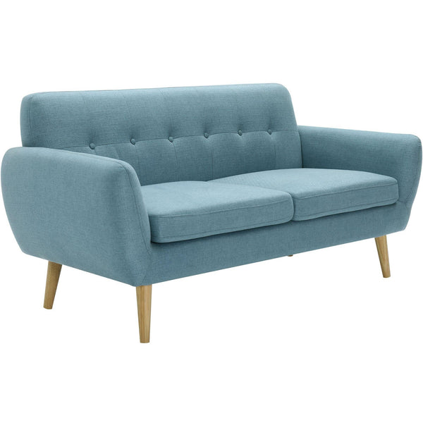 Dane 3 Seater Fabric Upholstered Sofa Lounge Couch - Blue - John Cootes