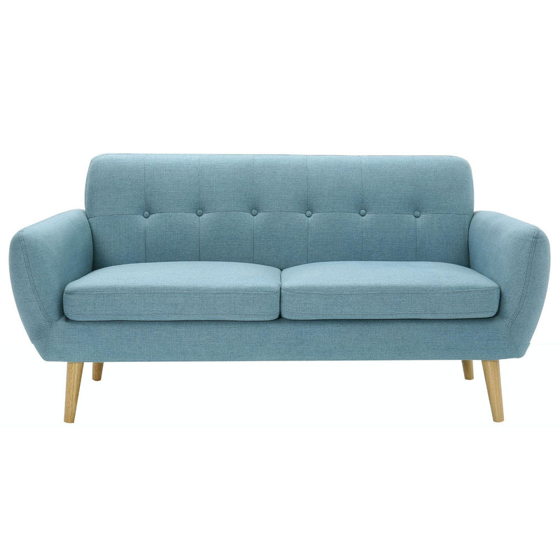 Dane 3 Seater Fabric Upholstered Sofa Lounge Couch - Blue - John Cootes