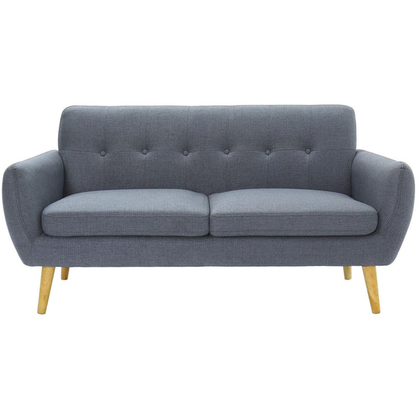 Dane 3 Seater Fabric Upholstered Sofa Lounge Couch - Dark Grey - John Cootes