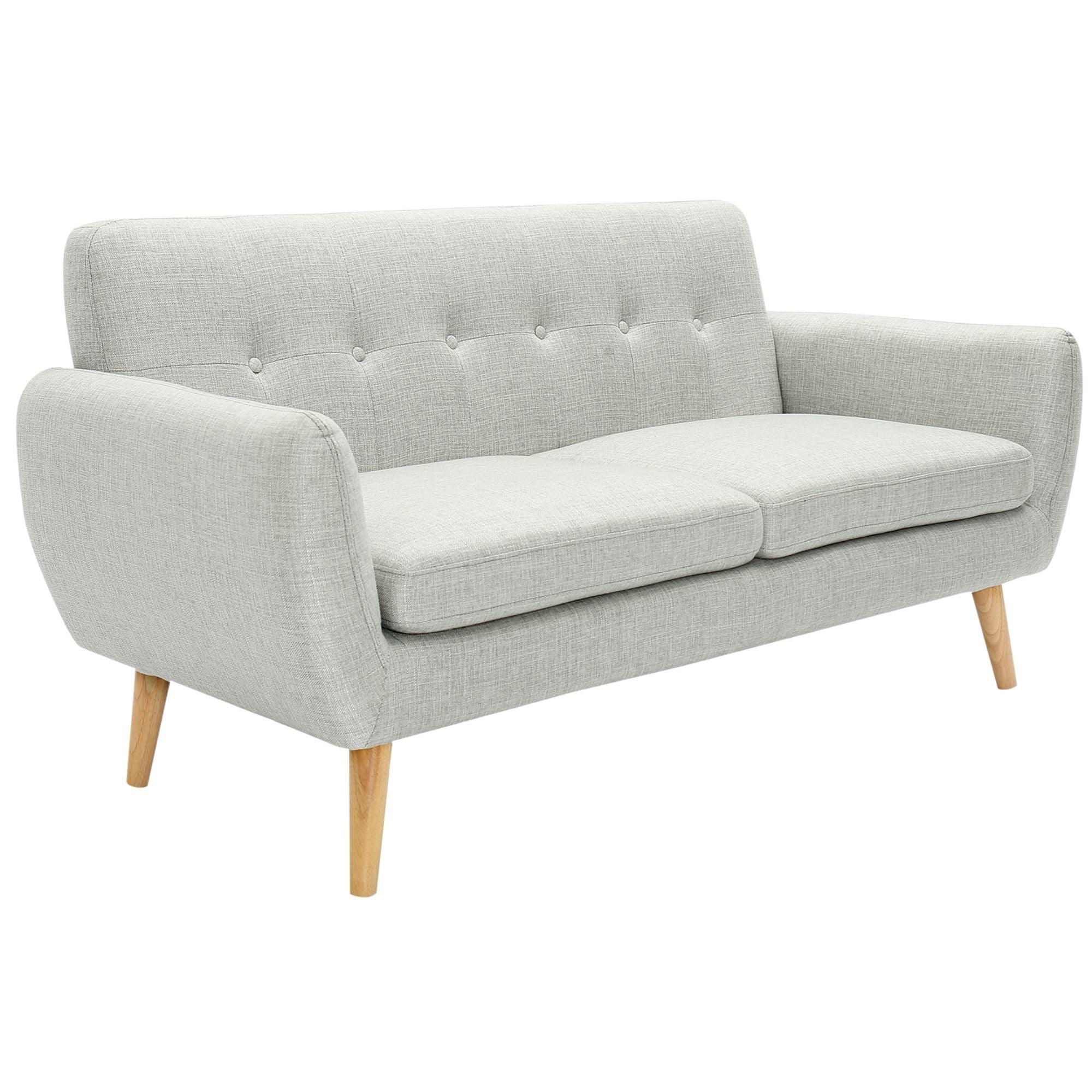 Dane 3 Seater Fabric Upholstered Sofa Lounge Couch - Light Grey - John Cootes