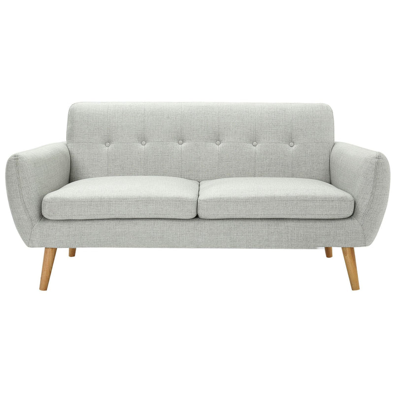 Dane 3 Seater Fabric Upholstered Sofa Lounge Couch - Light Grey - John Cootes