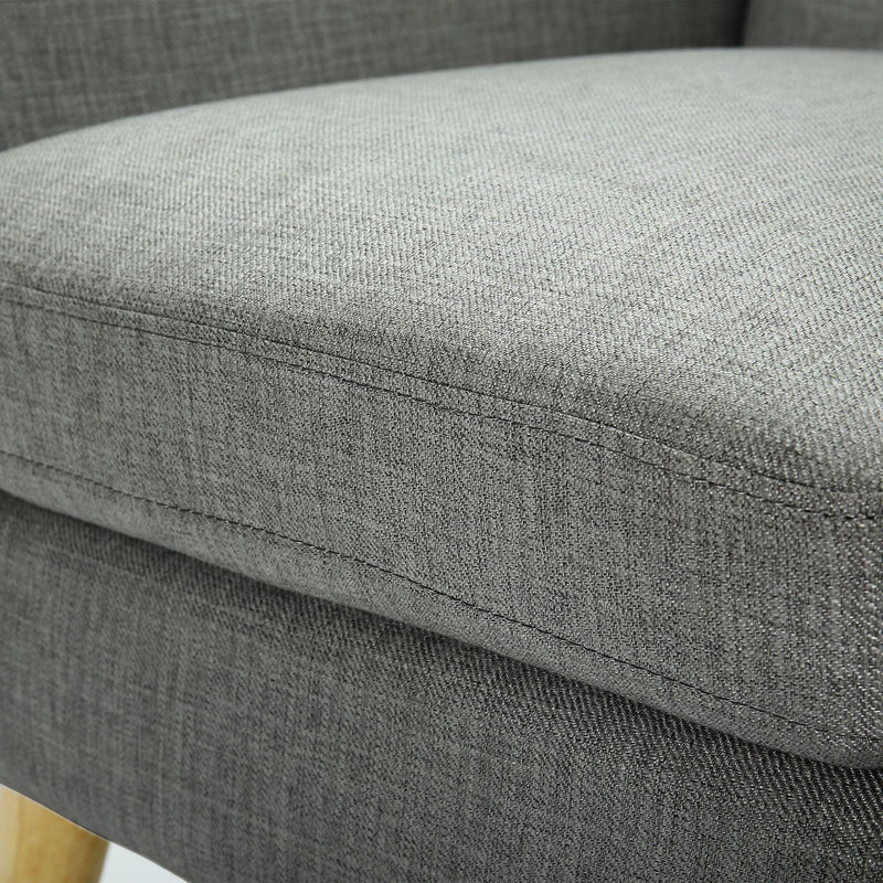 Dane Single Seater Fabric Upholstered Sofa Armchair Lounge Couch - Mid Grey - John Cootes