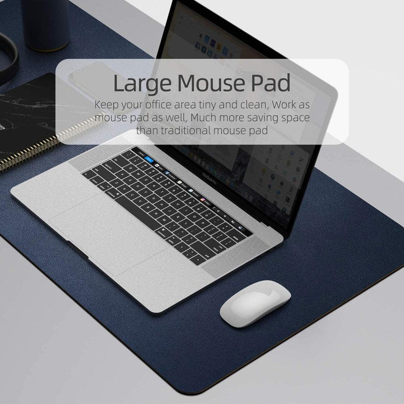 Dark Blue 120cm*60cm Dual Side Office Desk Pad Waterproof PU Leather Computer Mouse Pad - John Cootes