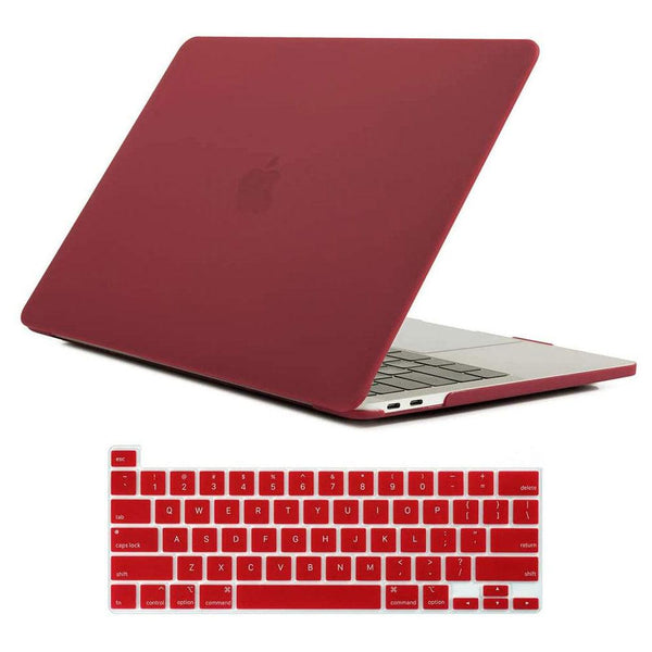 Dark Red MacBook Pro 13 inch 2020 A2338 A2251 A2289 Matte Shell Case Keyboard Cover Touch Bar - John Cootes