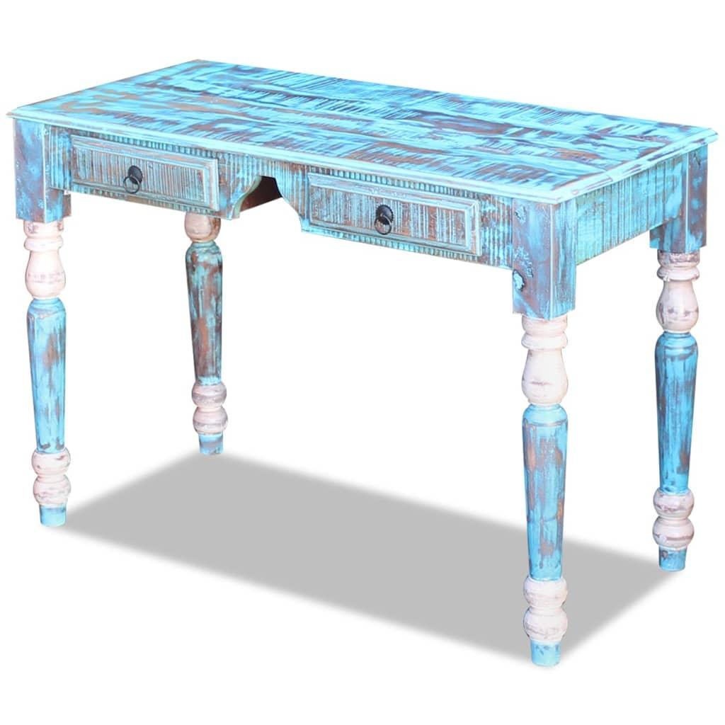 Desk Solid Reclaimed Wood- Blue - John Cootes