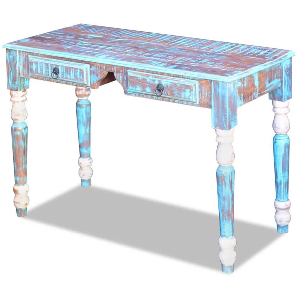 Desk Solid Reclaimed Wood- Blue - John Cootes
