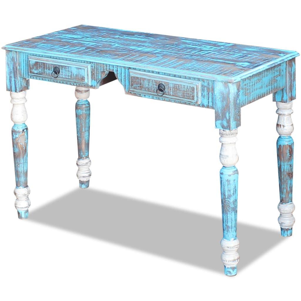 Desk Solid Reclaimed Wood- Blue - John Cootes