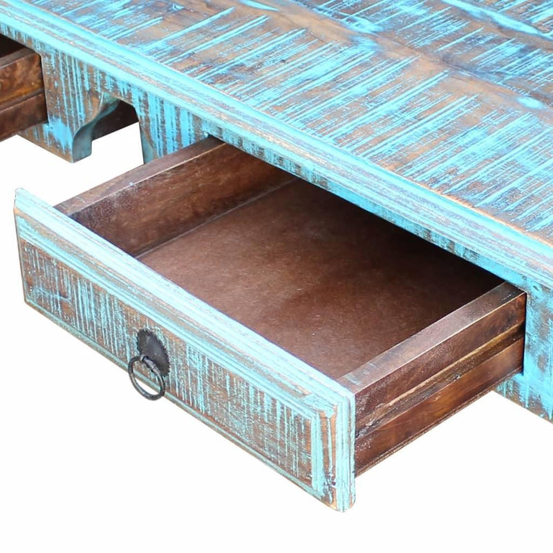 Desk Solid Reclaimed Wood- Blue - John Cootes
