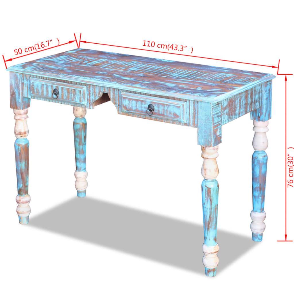 Desk Solid Reclaimed Wood- Blue - John Cootes