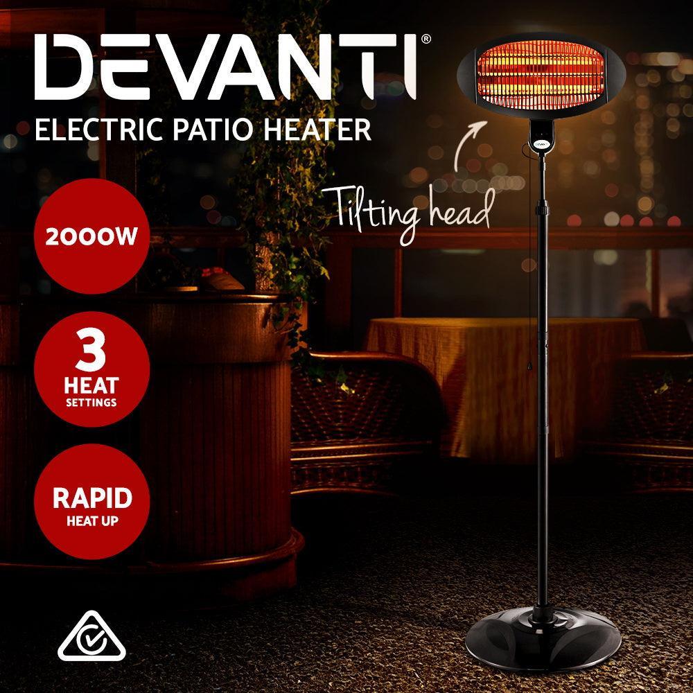 Devanti 2000w Electric Portable Patio Strip Heater - John Cootes