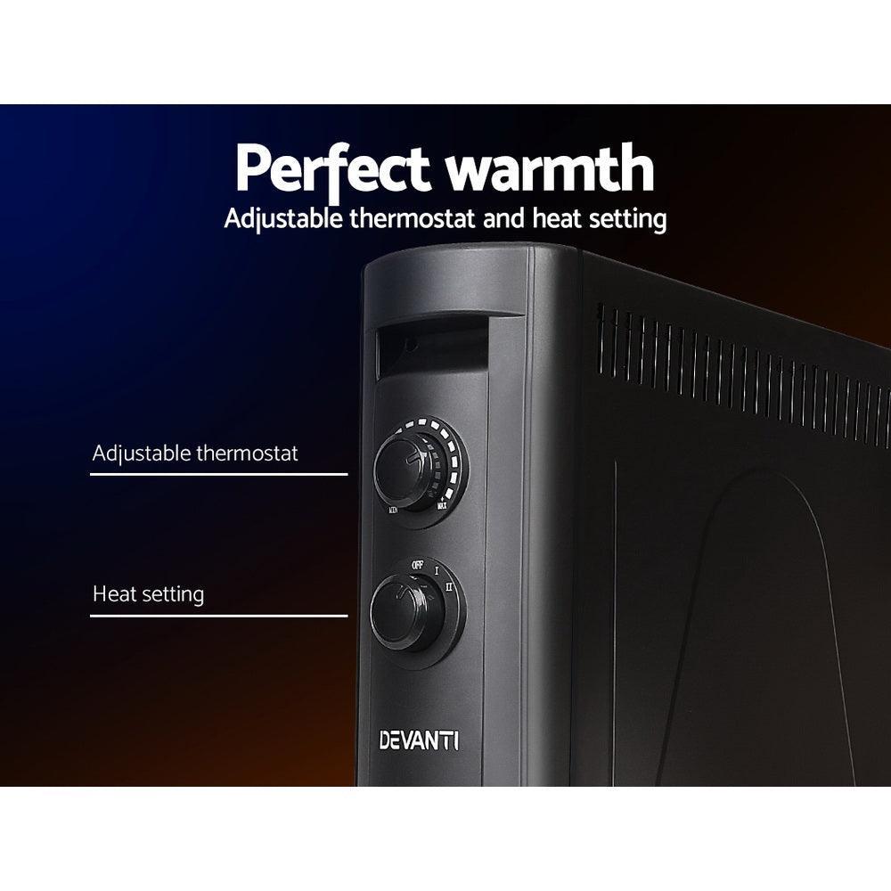 Devanti 2200W Infrared Radiant Heater Portable Electric Convection Heating Panel - John Cootes