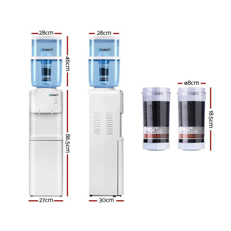 Devanti 22L Water Cooler Dispenser Hot Cold Taps Purifier Filter Replacement - John Cootes