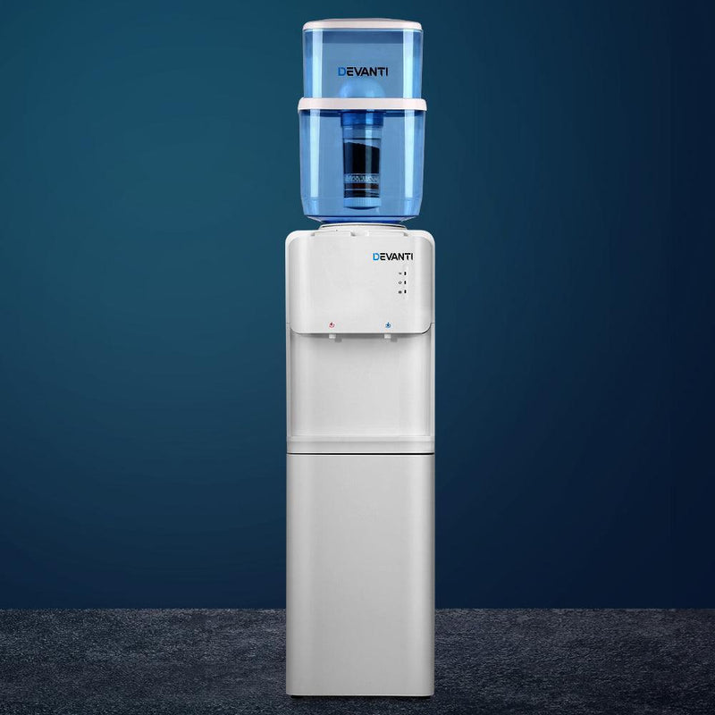 Devanti 22L Water Cooler Dispenser Top Loading Hot Cold Taps Filter Purifier Bottle - John Cootes