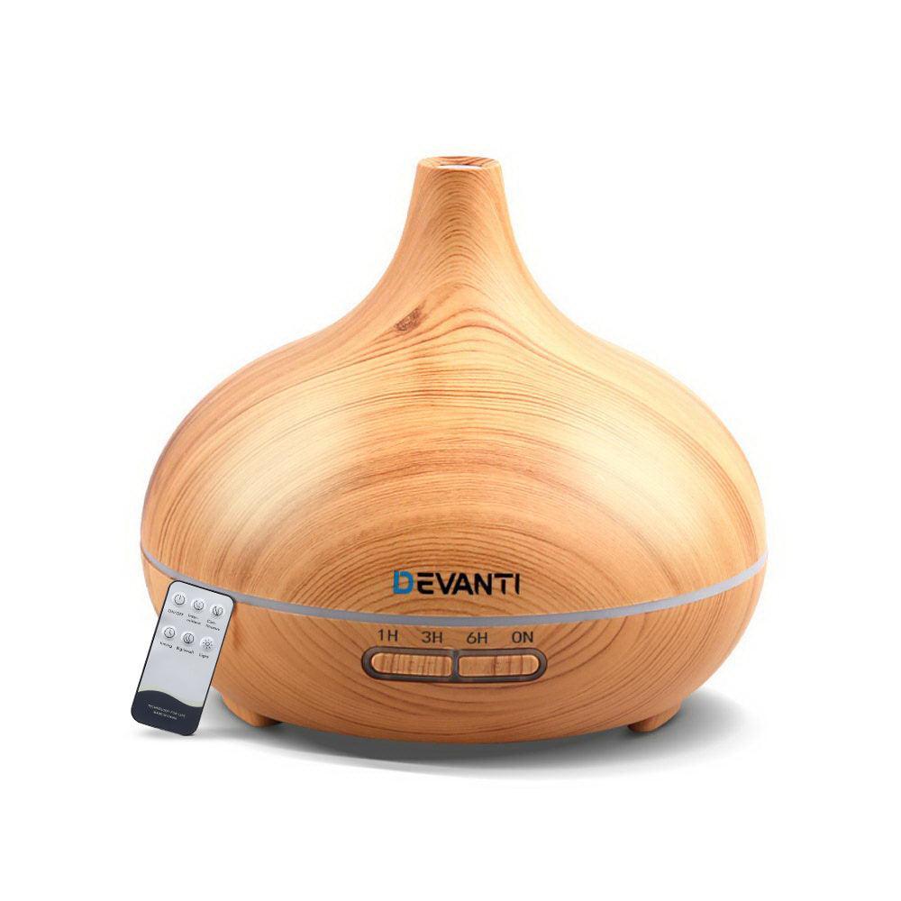 Devanti 300ml 4 in 1 Aroma Diffuser - Light Wood - John Cootes