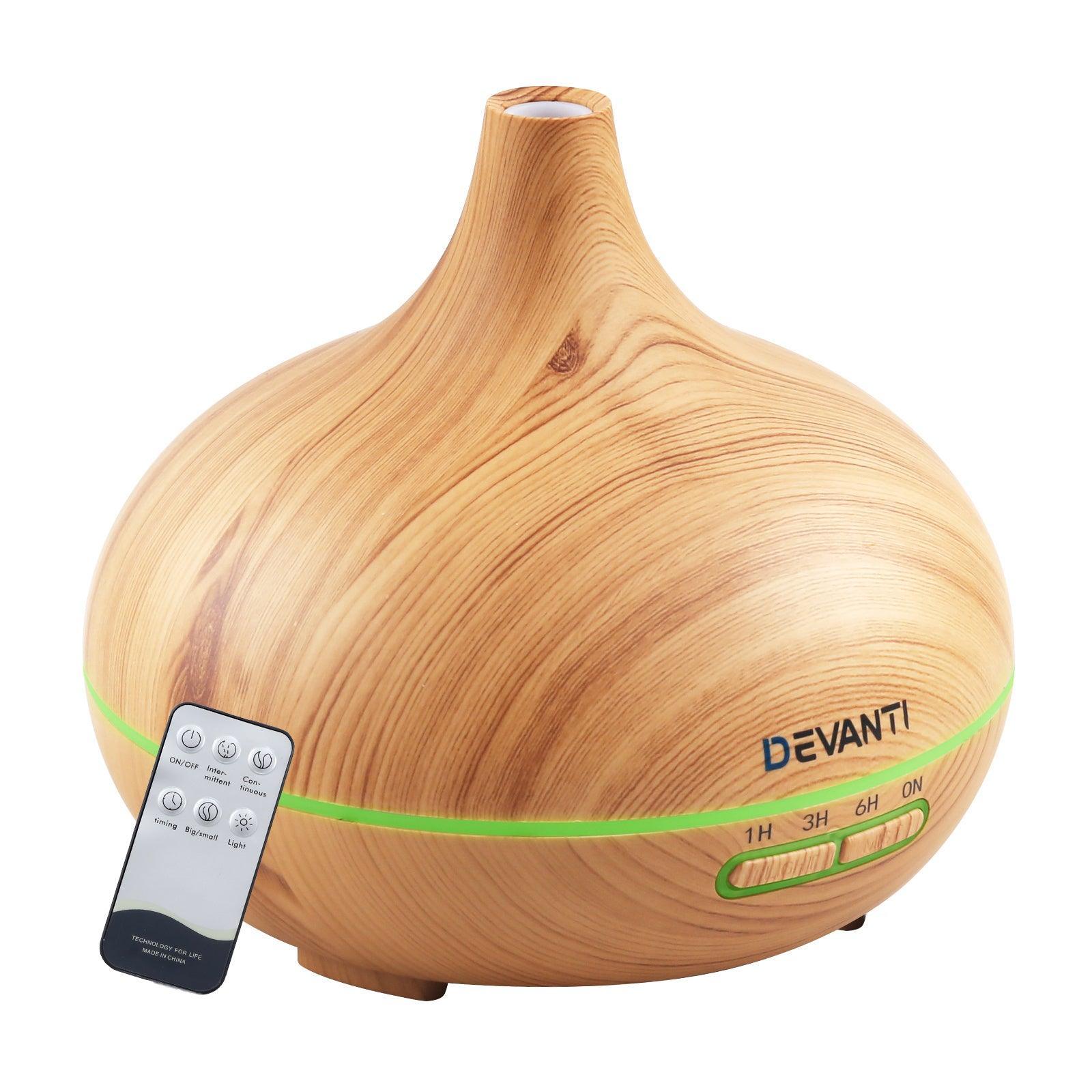 Devanti 300ml 4 in 1 Aroma Diffuser - Light Wood - John Cootes