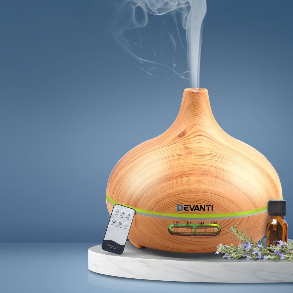 Devanti 300ml 4 in 1 Aroma Diffuser - Light Wood - John Cootes