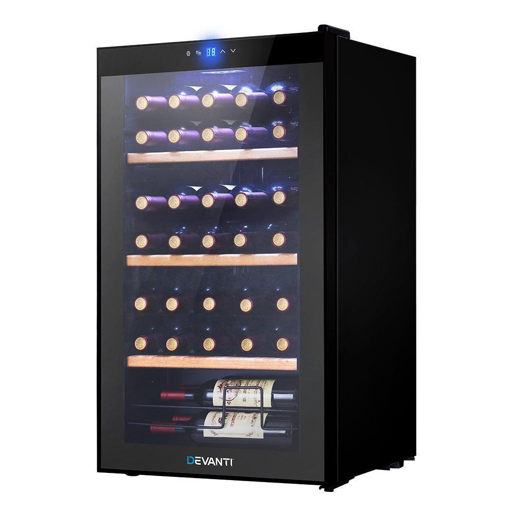 Devanti 34 Bottles Wine Cooler Compressor Chiller Beverage Fridge - John Cootes