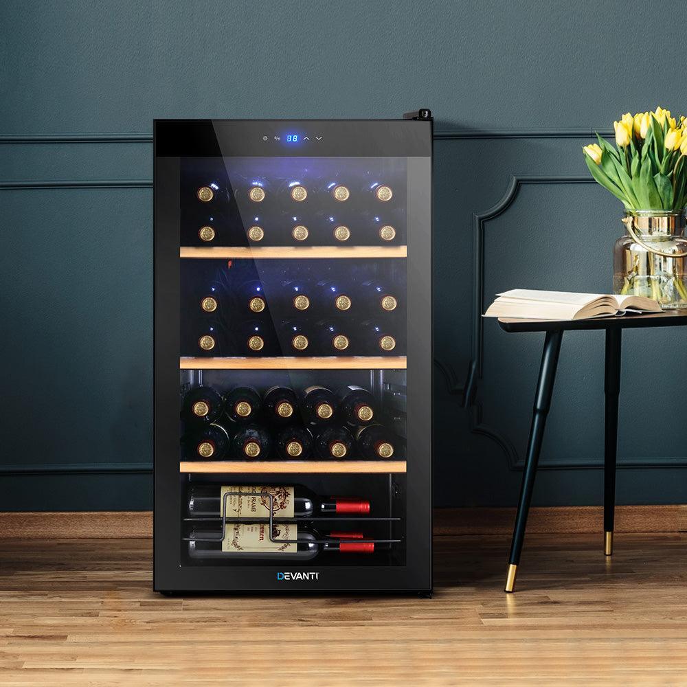 Devanti 34 Bottles Wine Cooler Compressor Chiller Beverage Fridge - John Cootes