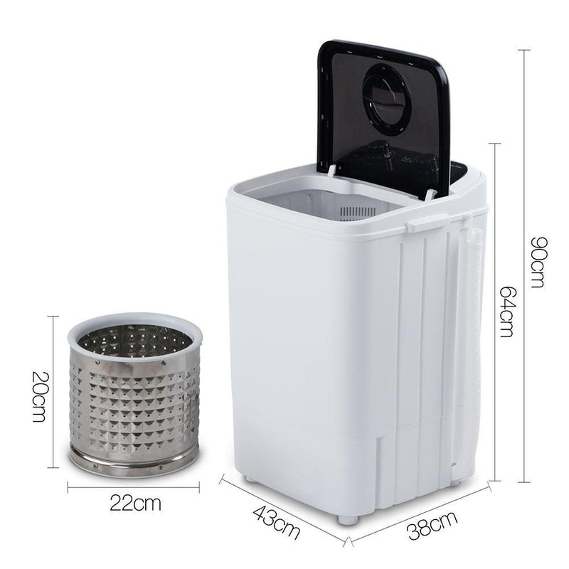 Devanti 4.6KG Mini Portable Washing Machine - Black - John Cootes