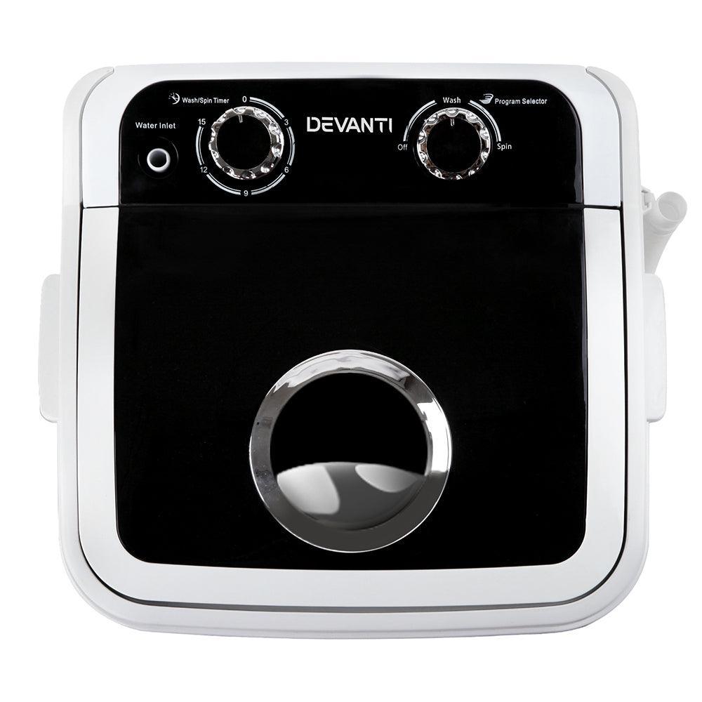 Devanti 4.6KG Mini Portable Washing Machine - Black - John Cootes