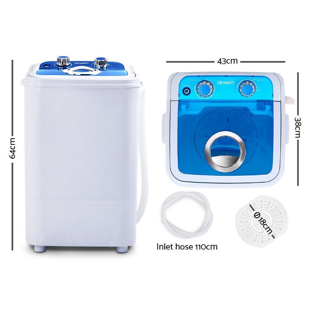 Devanti 4.6KG Mini Portable Washing Machine - John Cootes