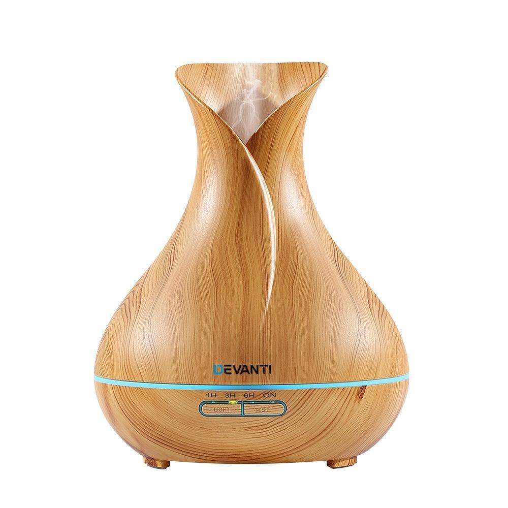 Devanti 400ml 4 in 1 Aroma Diffuser remote control - Light Wood - John Cootes