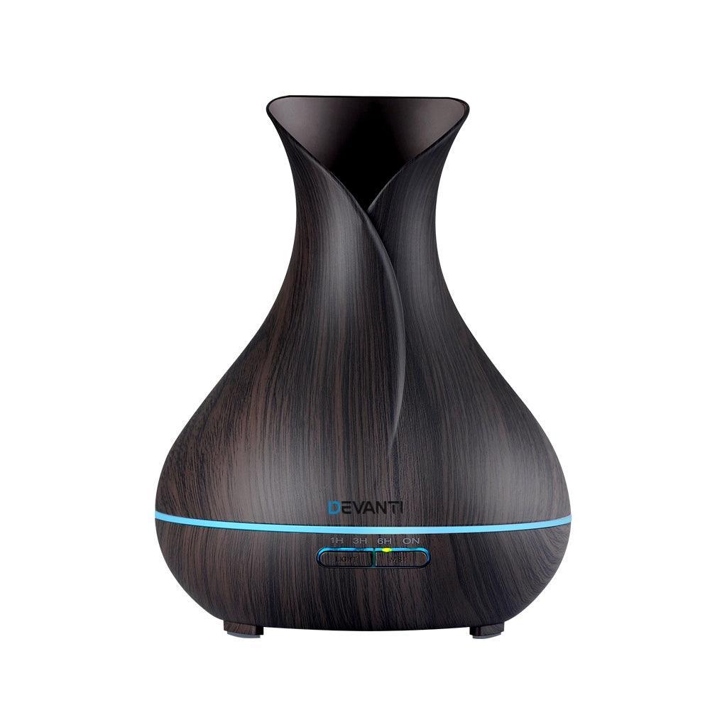 Devanti 400ml 4 in 1 Aroma Diffuser with remote control- Dark Wood - John Cootes