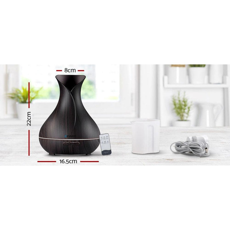 Devanti 400ml 4 in 1 Aroma Diffuser with remote control- Dark Wood - John Cootes