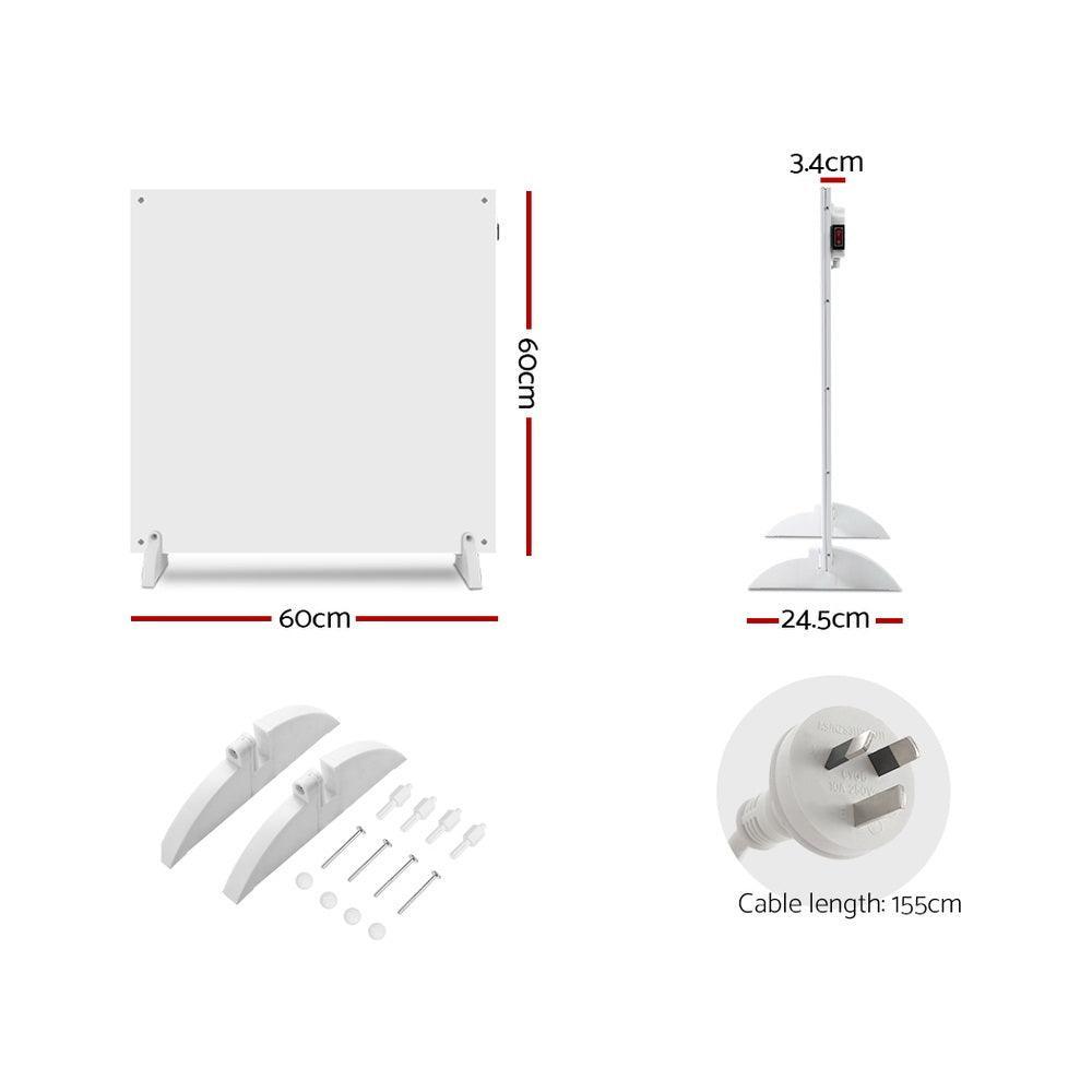 Devanti 450W Metal Wall Heater Mount Panel Heater Slimline Portable Caravan - John Cootes