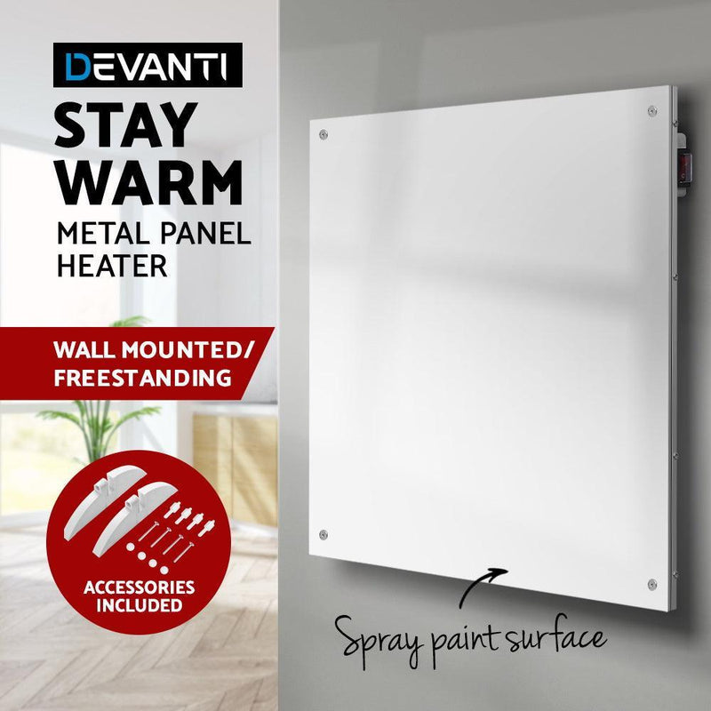Devanti 450W Metal Wall Heater Mount Panel Heater Slimline Portable Caravan - John Cootes