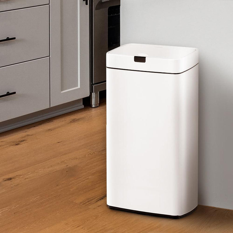 Devanti 45L Sensor Bin White - John Cootes