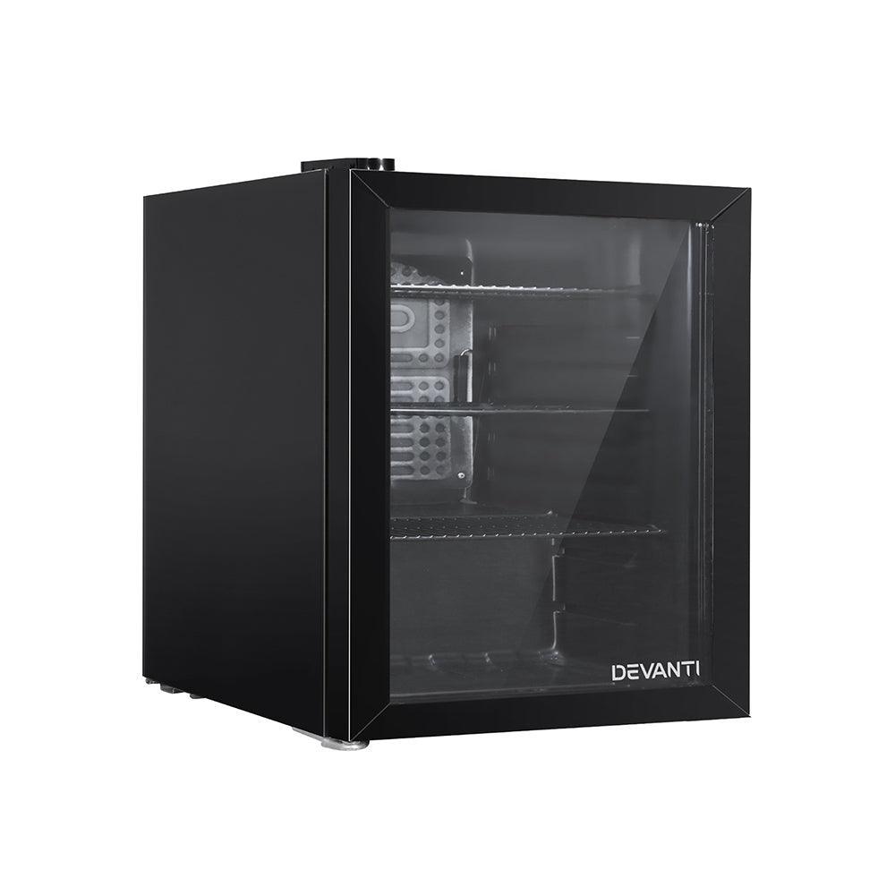 Devanti 46L Glass Door Bar Fridge Mini Countertop Freezer Fridges Bottle Cooler - John Cootes