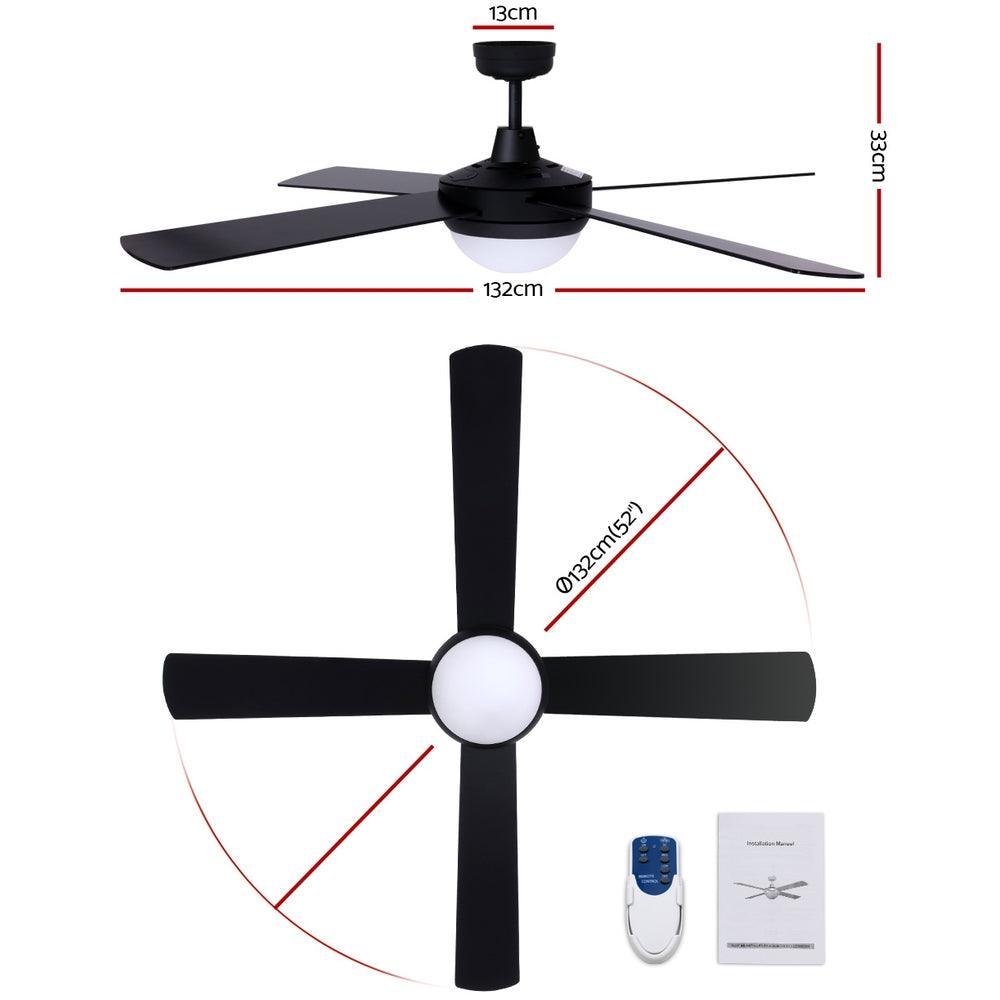 Devanti 52'' Ceiling Fan - Black - John Cootes