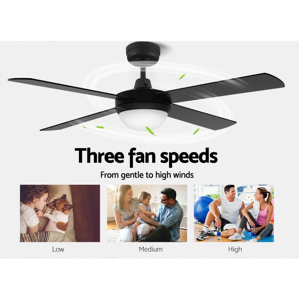 Devanti 52'' Ceiling Fan - Black - John Cootes