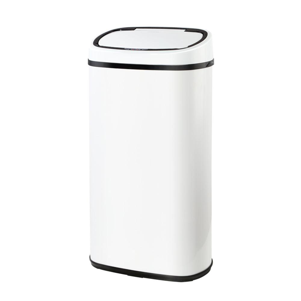 Devanti 58L Sensor Bin White - John Cootes