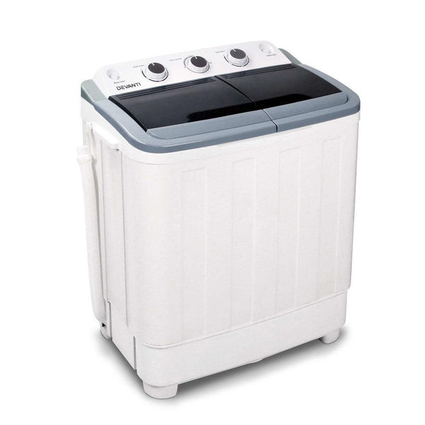 Devanti 5KG Mini Portable Washing Machine - White - John Cootes