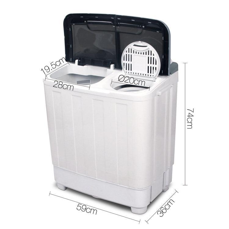 Devanti 5KG Mini Portable Washing Machine - White - John Cootes