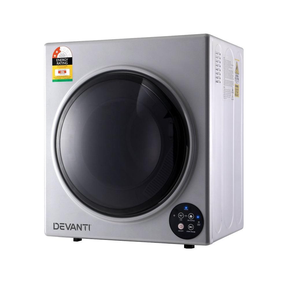 Devanti 5kg Vented Tumble Dryer - Silver - John Cootes