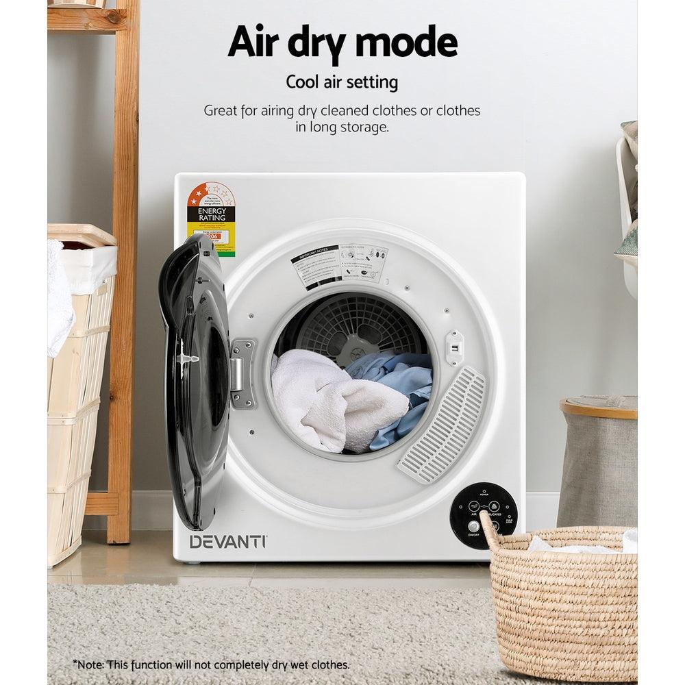 Devanti 5kg Vented Tumble Dryer - White - John Cootes