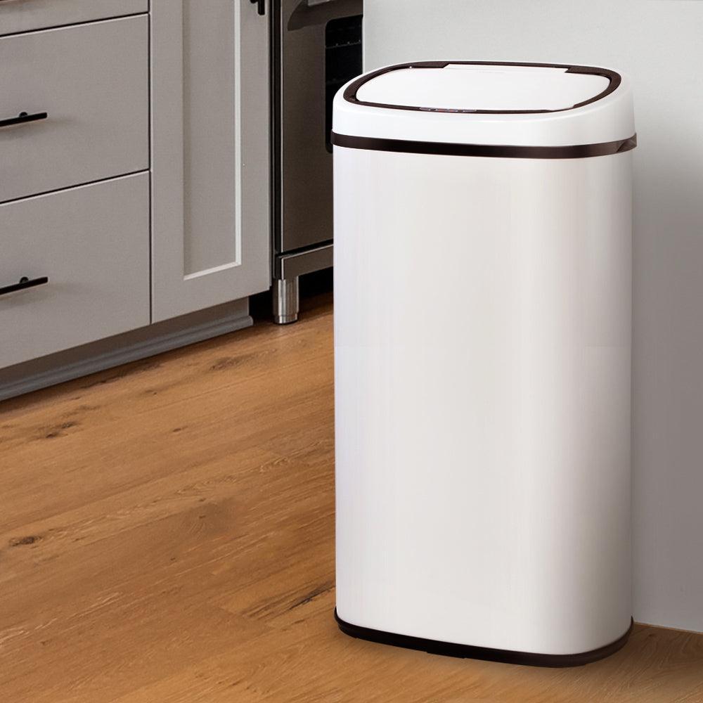 Devanti 68L Sensor Bin White - John Cootes