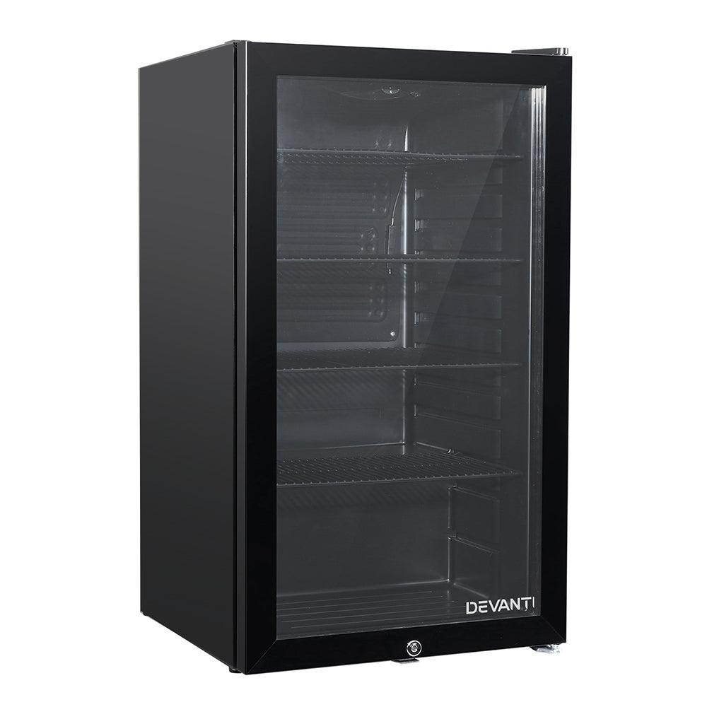 Devanti 98L Bar Fridge Glass Door Mini Freezer Fridges Countertop Beverage Commercial - John Cootes