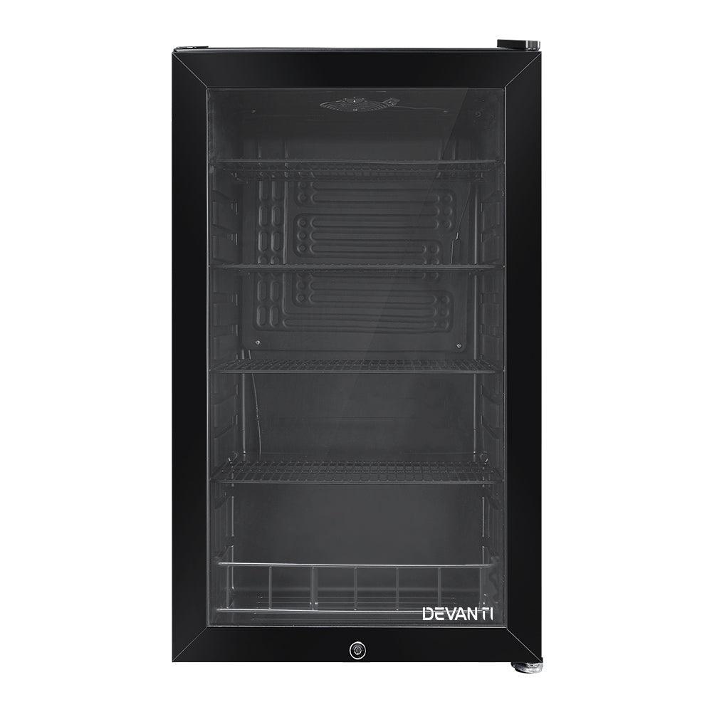 Devanti 98L Bar Fridge Glass Door Mini Freezer Fridges Countertop Beverage Commercial - John Cootes