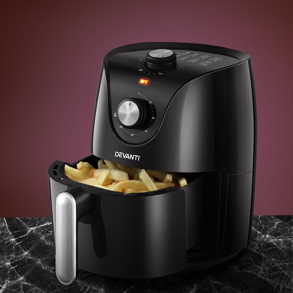 Devanti Air Fryer 2.5L Electric Fryers Airfryer Healthy Cooker Oil Free Kitchen - John Cootes