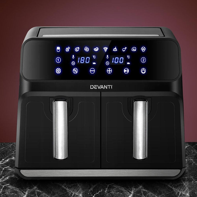 Devanti Air Fryer 8L LCD Fryers Oven Airfryer Healthy Cooker Oil Free Kitchen - John Cootes