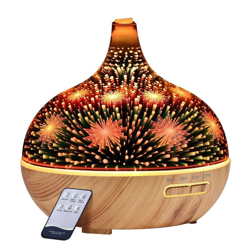 DEVANTI Aroma Aromatherapy Diffuser 3D LED Night Light Firework Air Humidifier Purifier 400ml Remote Control - John Cootes
