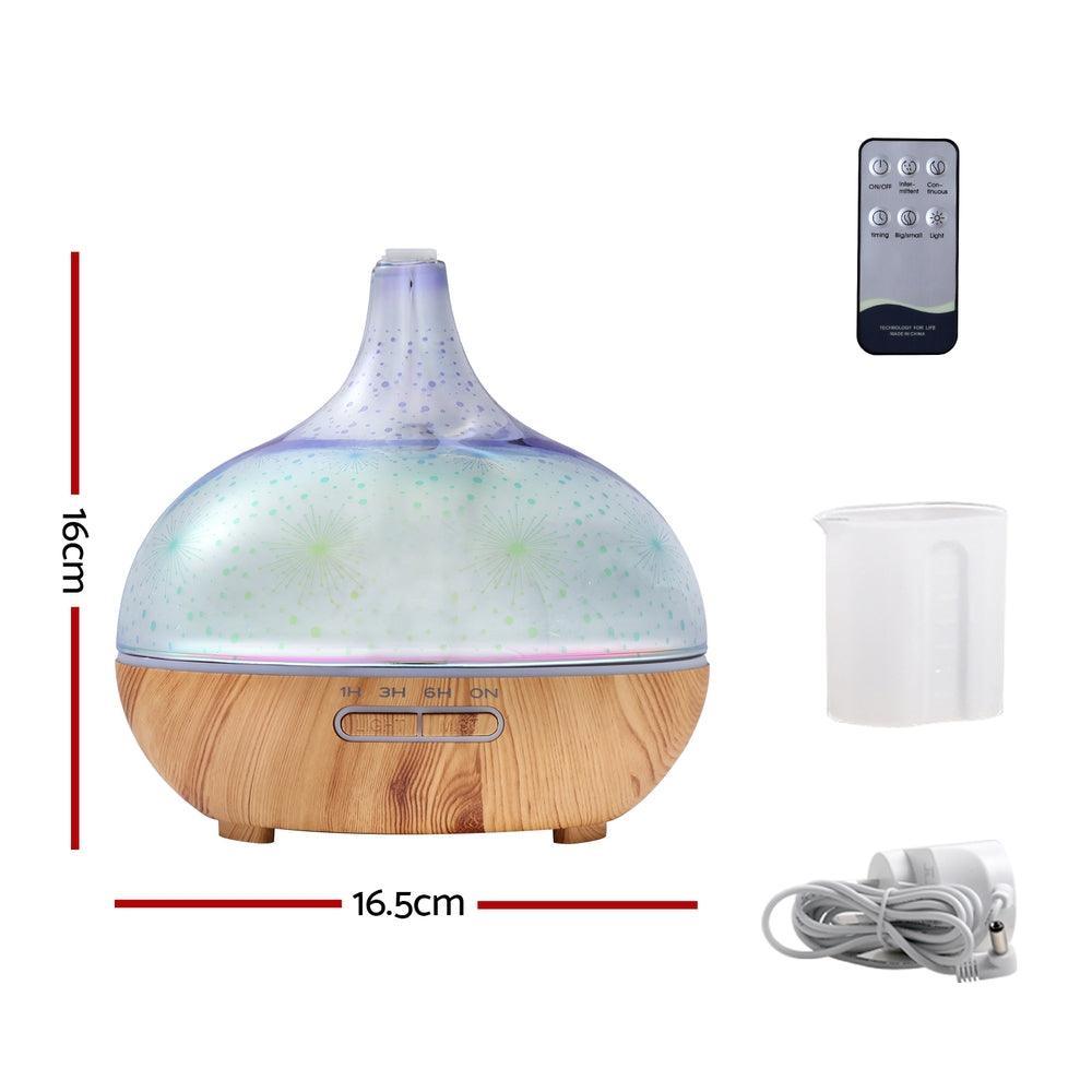 DEVANTI Aroma Aromatherapy Diffuser 3D LED Night Light Firework Air Humidifier Purifier 400ml Remote Control - John Cootes