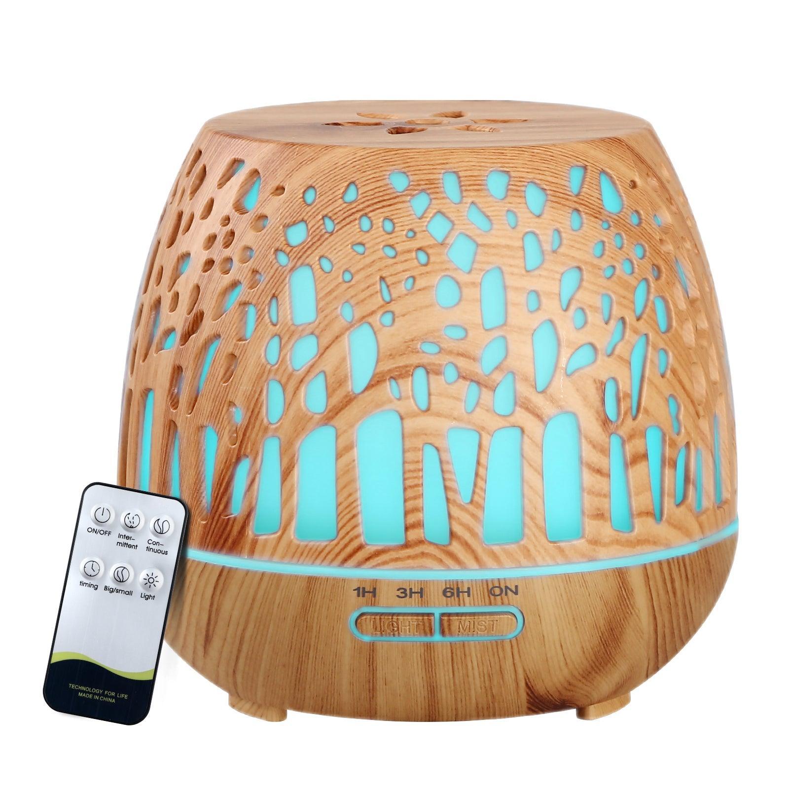 Devanti Aroma Diffuser Aromatherapy Humidifier Essential Oil Ultrasonic Cool Mist Wood Grain Remote Control 400ml - John Cootes